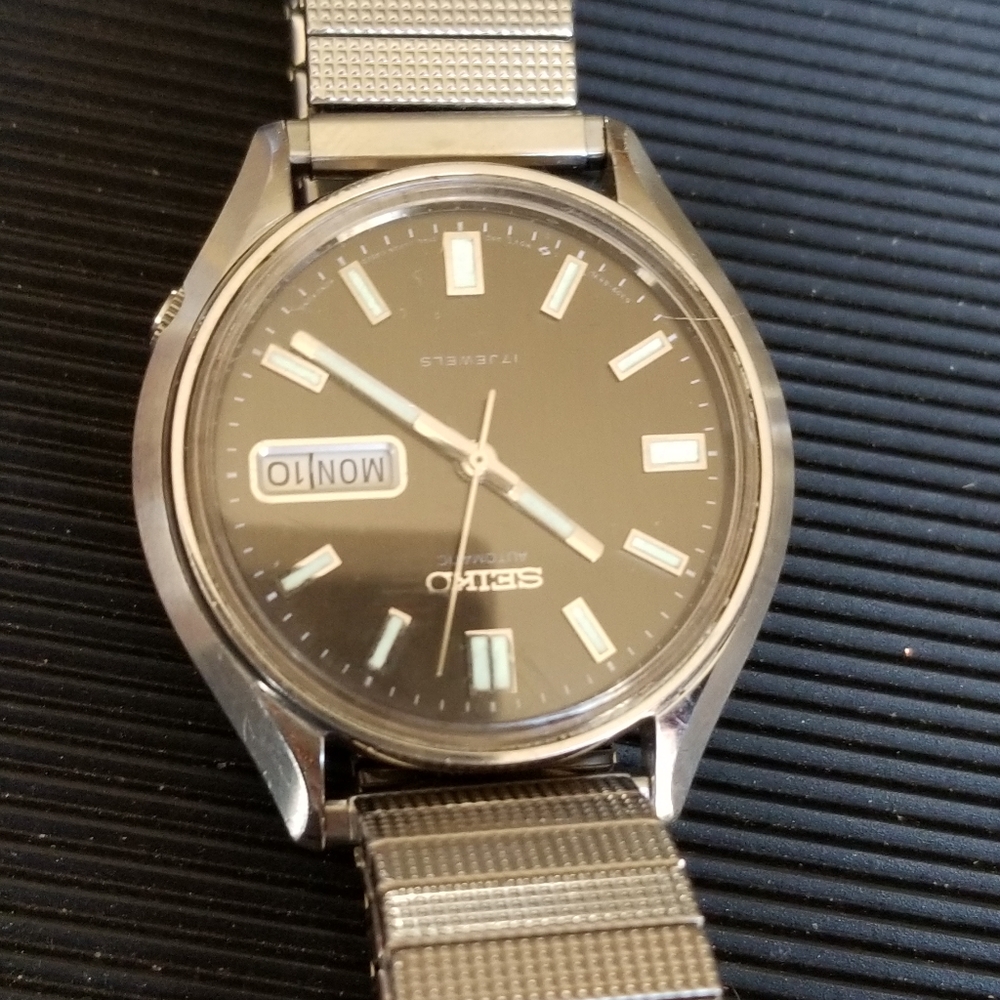 Vintage Cool Seiko Automatic 17 Jewels 6309 8239 A2 Men's Day Date Watch - Picture 8 of 12